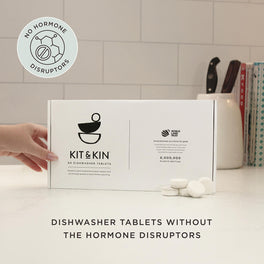 Our Kit & Kin natural eco dishwasher tablets are free from hormone disruptors